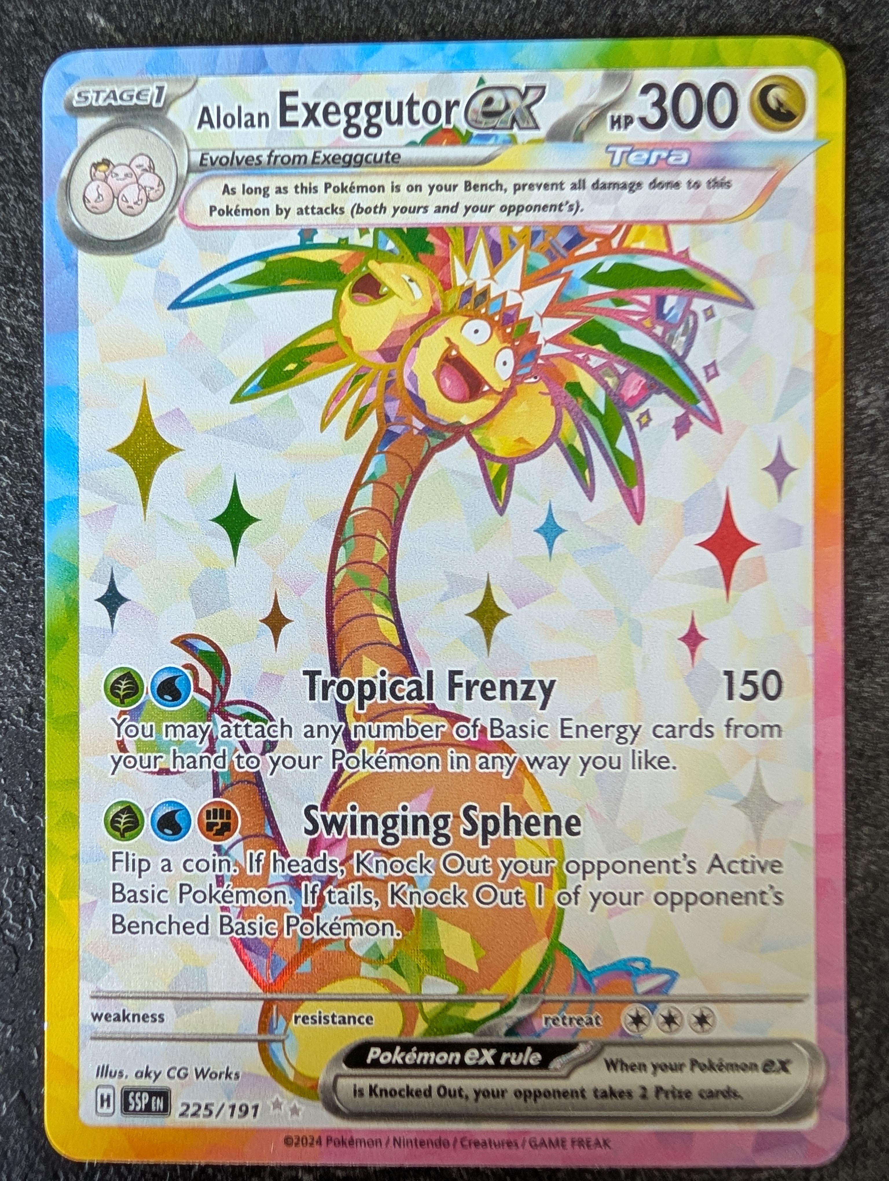 Alolan Exeggutor EX Ultra Rare (225) 2024 Pokemon Ssp EN-Surging